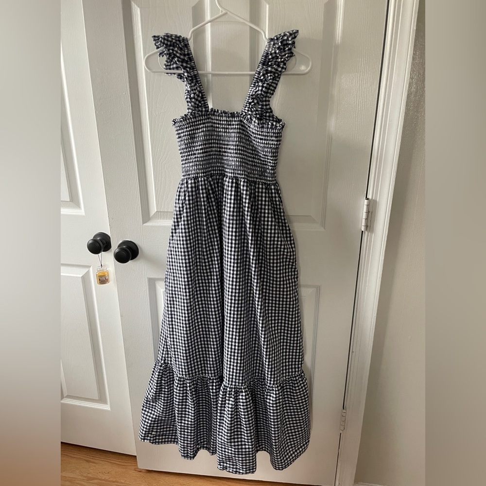 Marea by Liz joy sasco Navy blue Gingham Square-Neck Maxi Dress - Picture 5 of 6